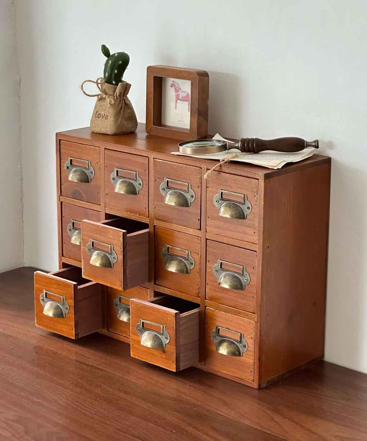 Wooden Entrance Desk Drawer Type Entry Key Storage