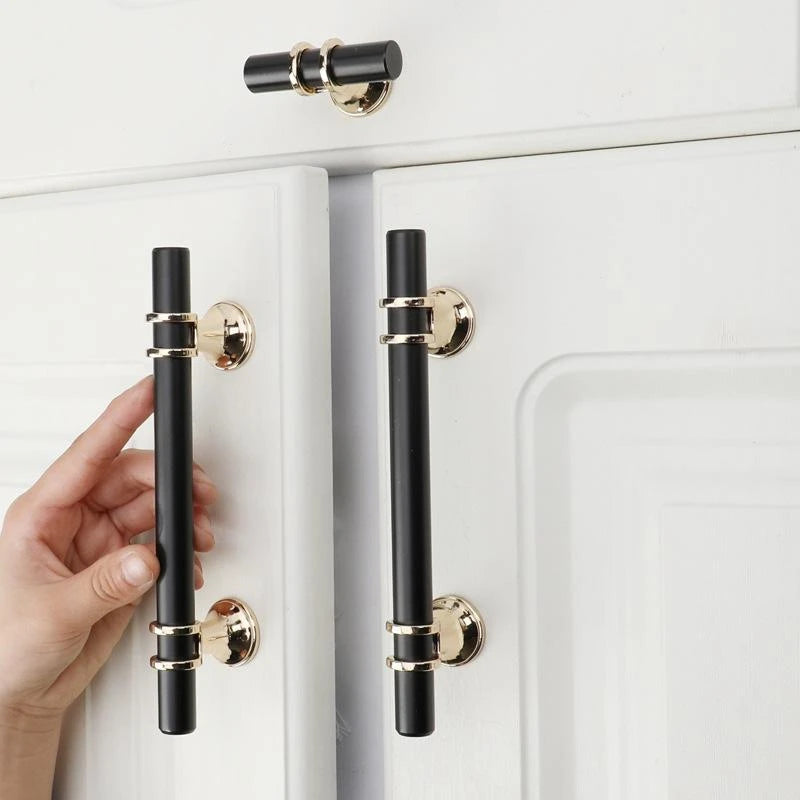Kk&Fing Cabinet Wardrobe Door Golden Handles Lengthen Light