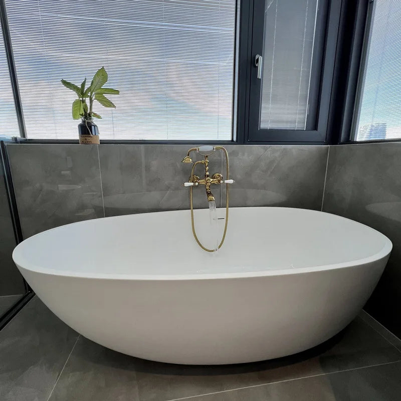 Bathroom Bathtub Faucet Wall Mounted Classical Style Brass