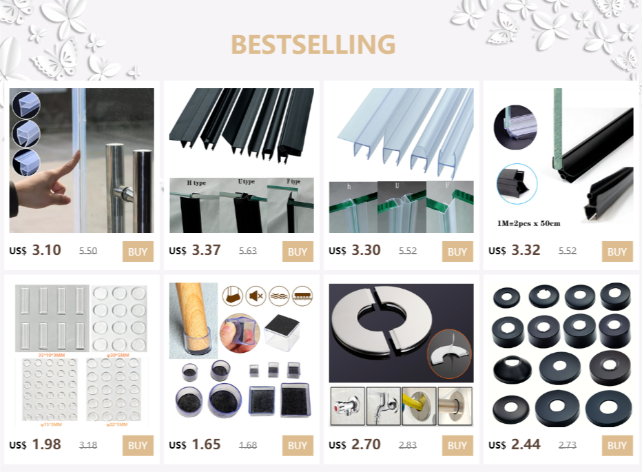 6/8/10/12mm Shower Screen Seal Strip Pvc Frameless Glass