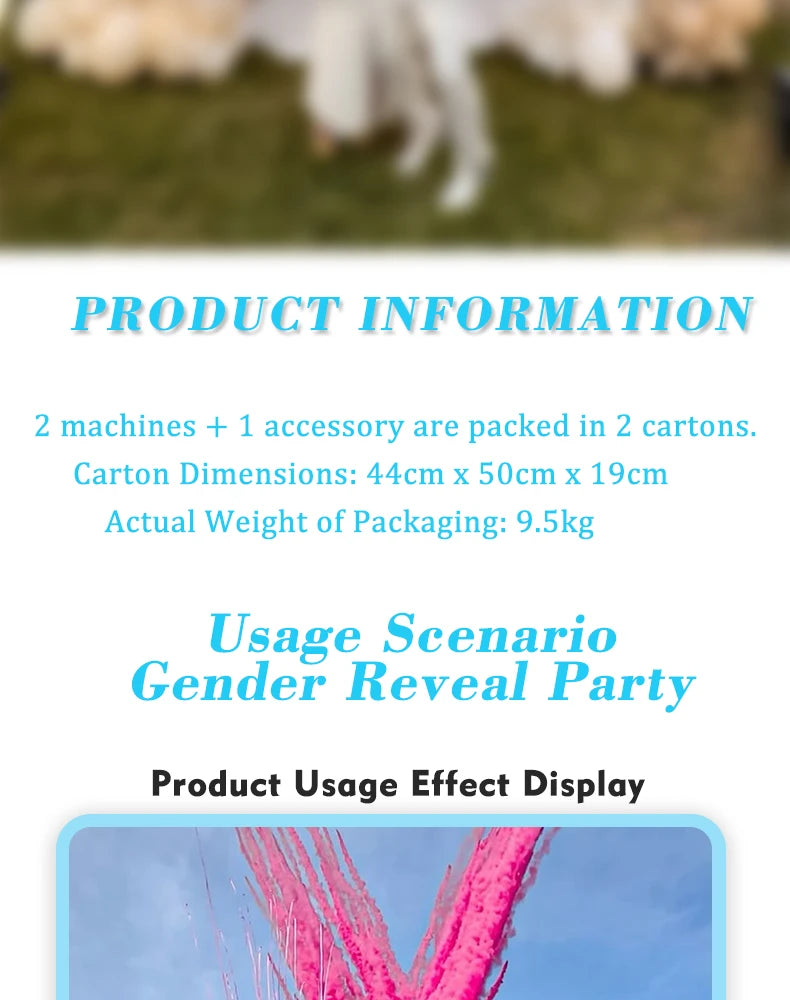 Tnt Gender Reveal Electric Cannon Confetti Color Smoke
