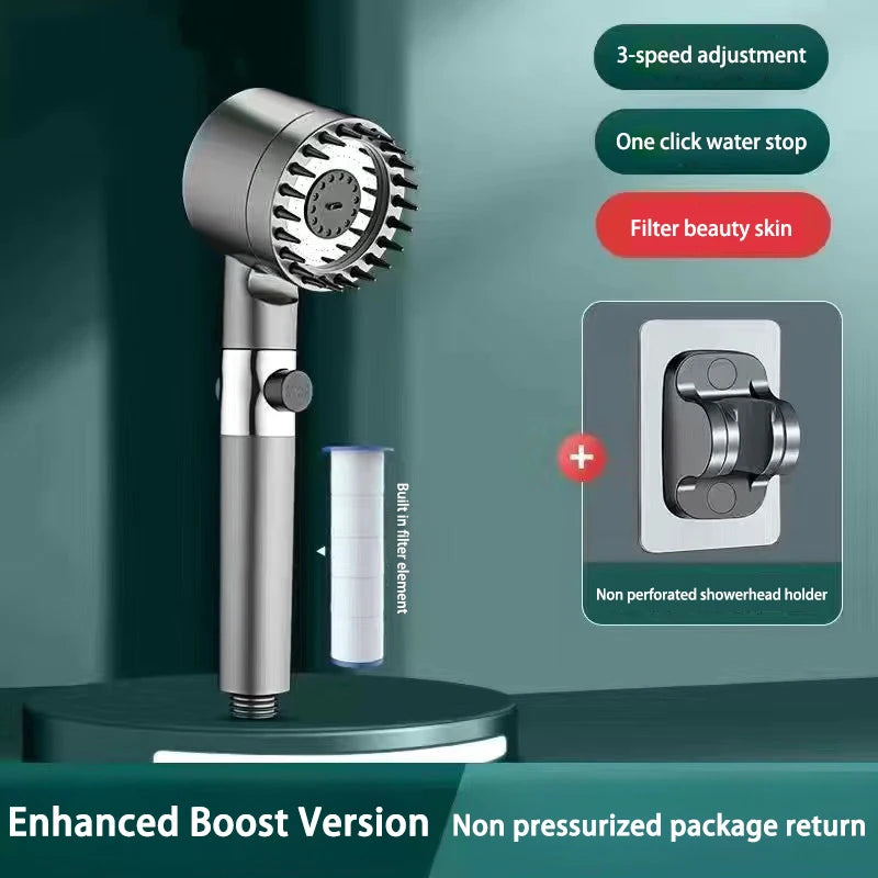 High Pressurized Filter Shower Head 3-Mode Adjustable Spray