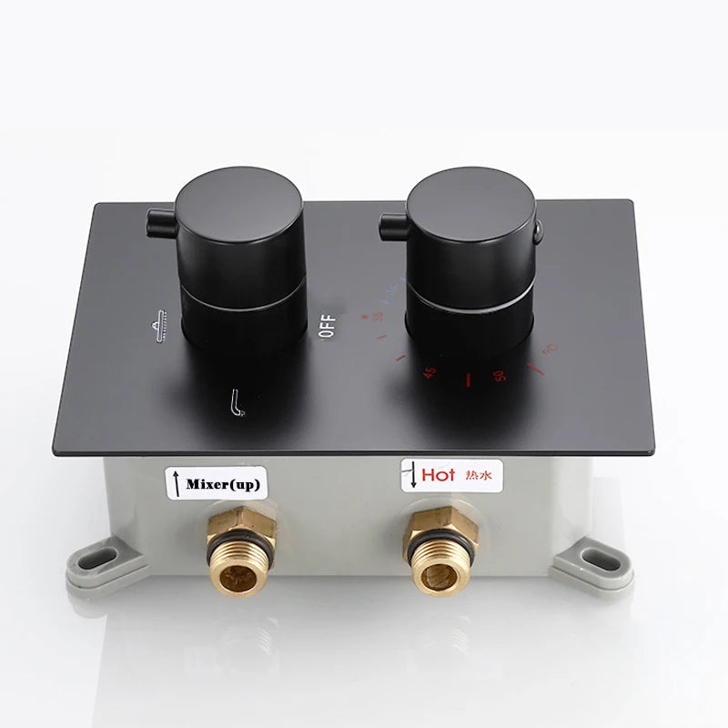 Langyo Matte Black Thermostatic Shower Faucet Mixing Valve