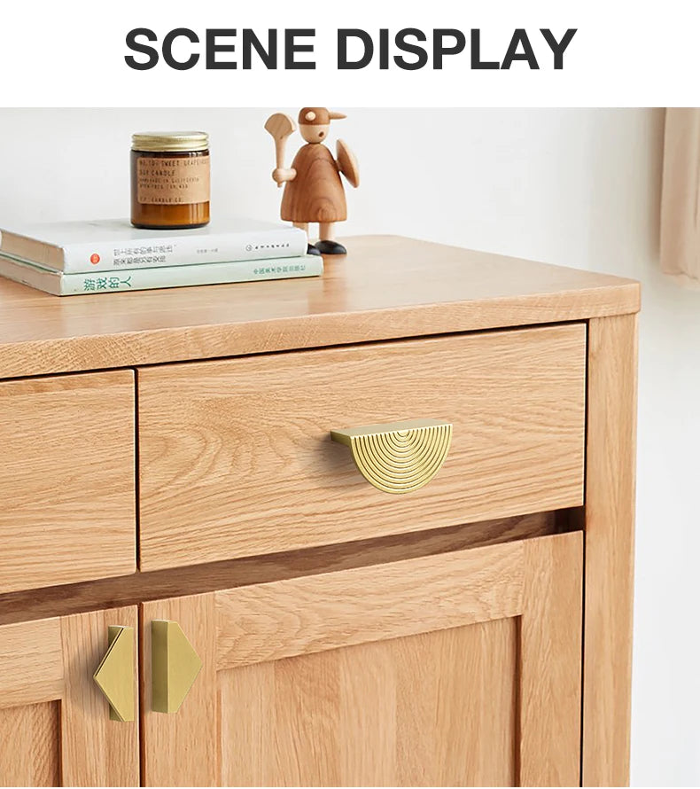 Brushed Brass Gold Drawer Small Handle Half Moon