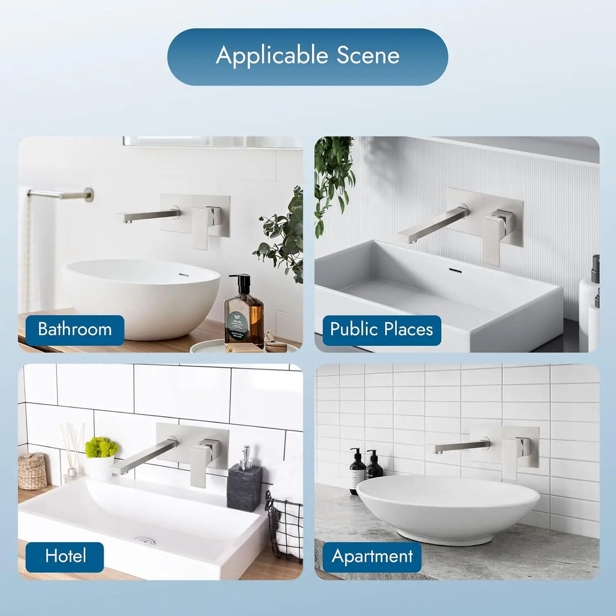 Tolm All Copper Bathtub Faucet Cold Waterfall Wall