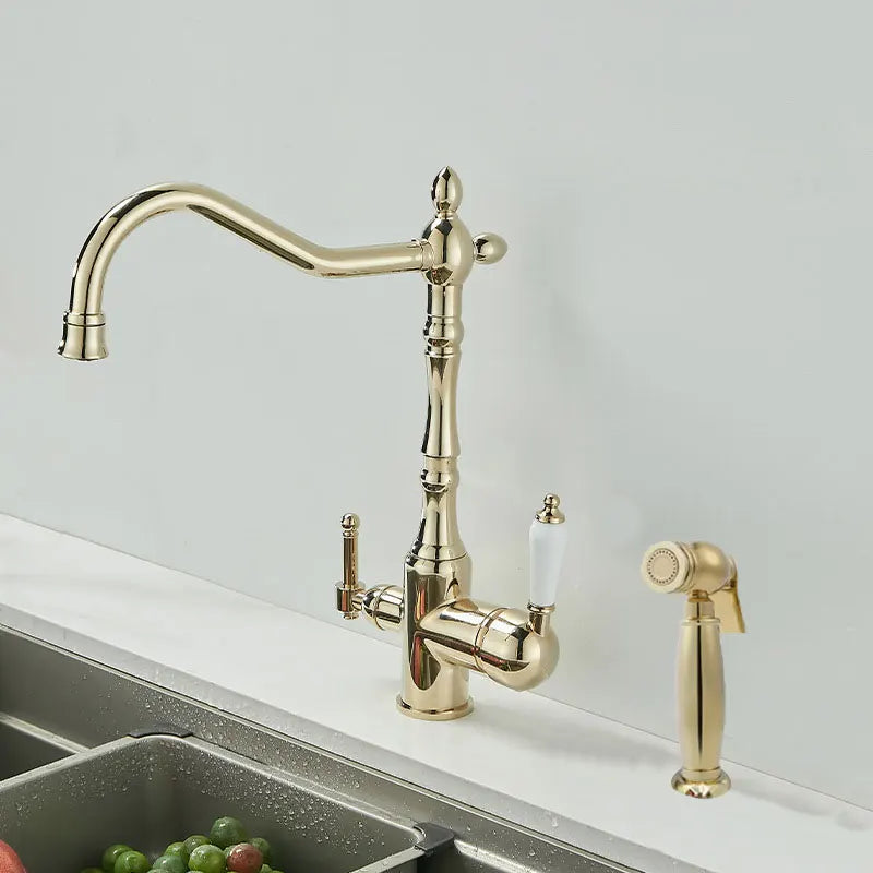 French Brass Light Luxury Three In One Pure