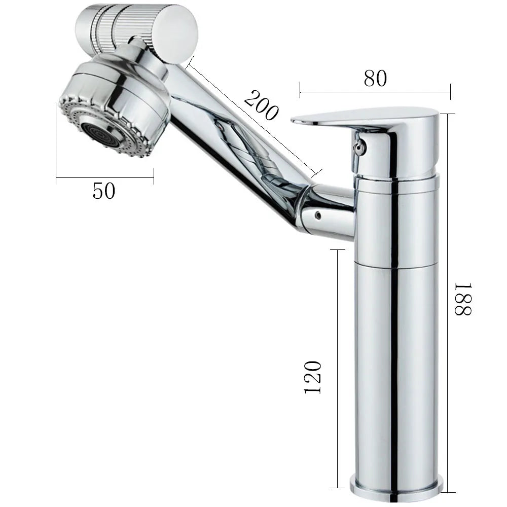 Basin Faucet Modern Bathroom Mixer Tap Black/Chrome Wash