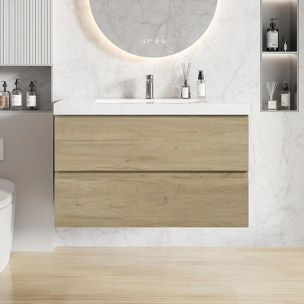 36 Inch Floating Bathroom Vanity Sink Large Storage
