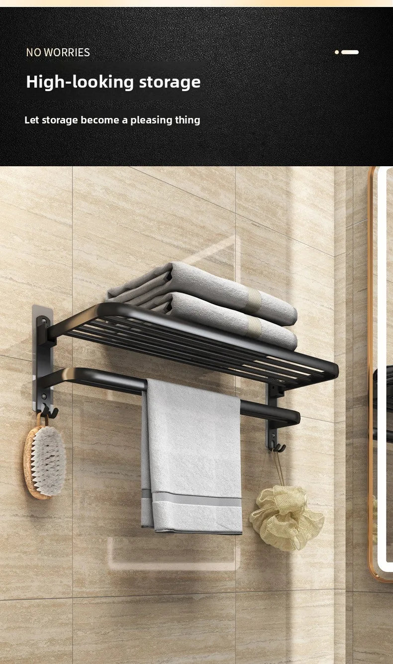 Foldable Towel Rack - No Drill Bathroom Space