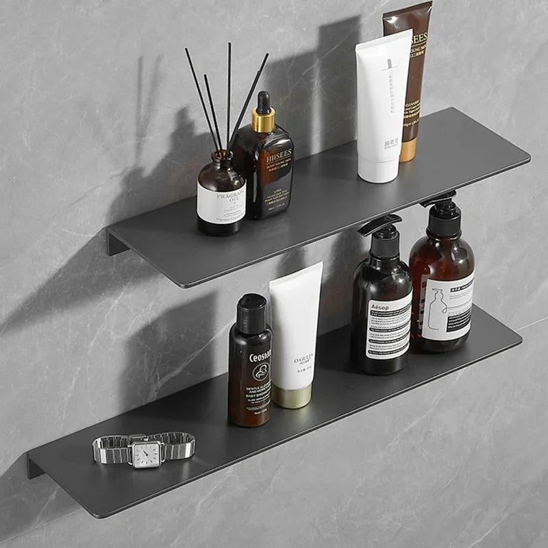 Gunmetal Grey Bathroom Toilet Shelf Wall-Mounted Perforated