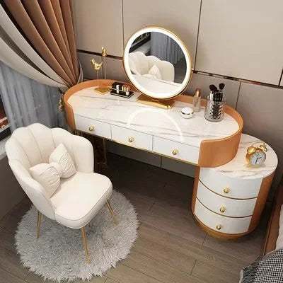 Pink White Vanity Table Women Luxury Nail European