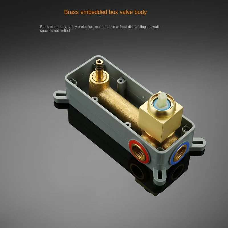 Modern Brass Wall Mount Bathroom Basin Faucet Hidden