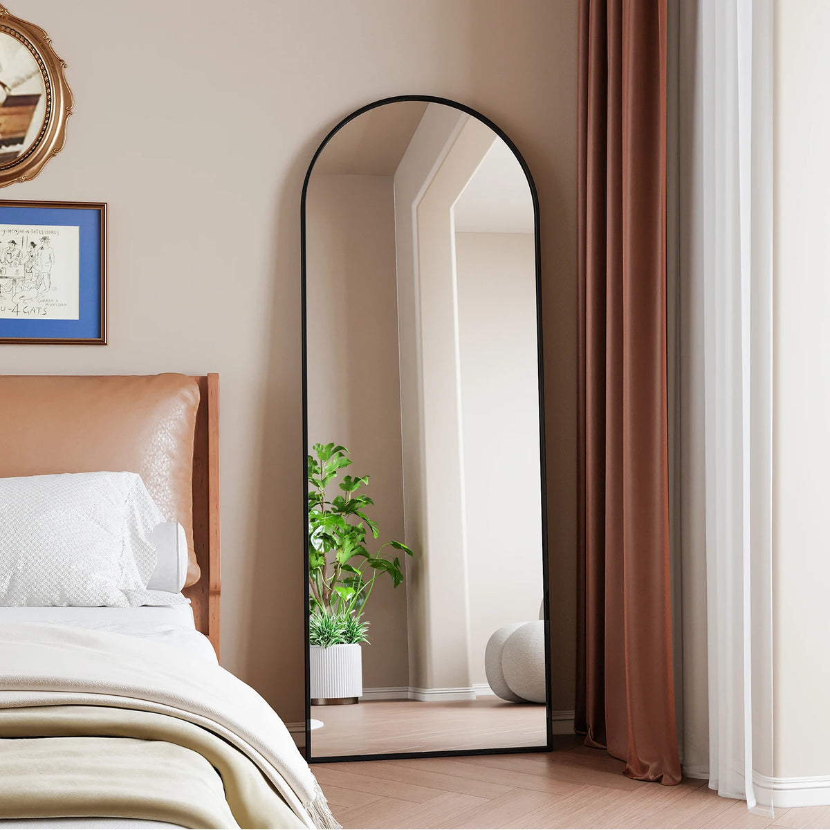 Full Length Mirror Standing Mirror Black Frame Large