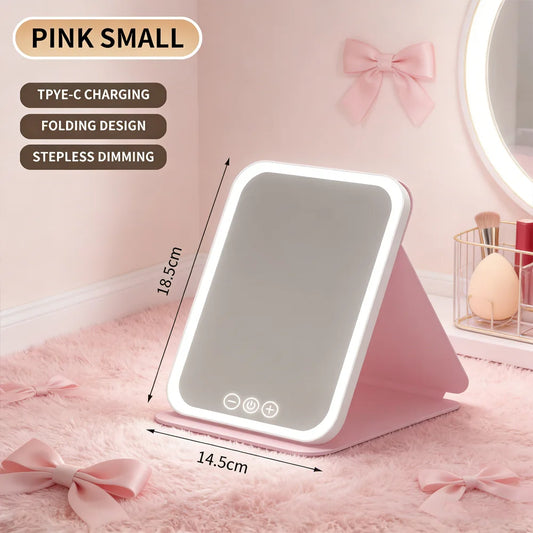 Led Lighted Makeup Mirror Foldable Rechargeable - Compact