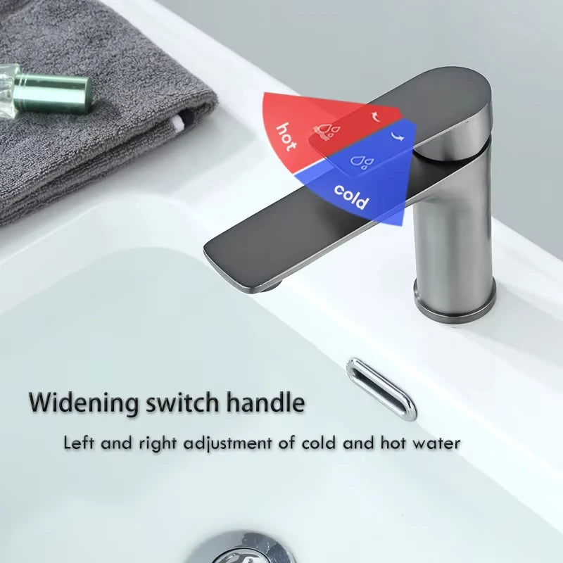 Brushed/Gray Bathroom Sink Faucet Cold Mixer Faucet Countertop
