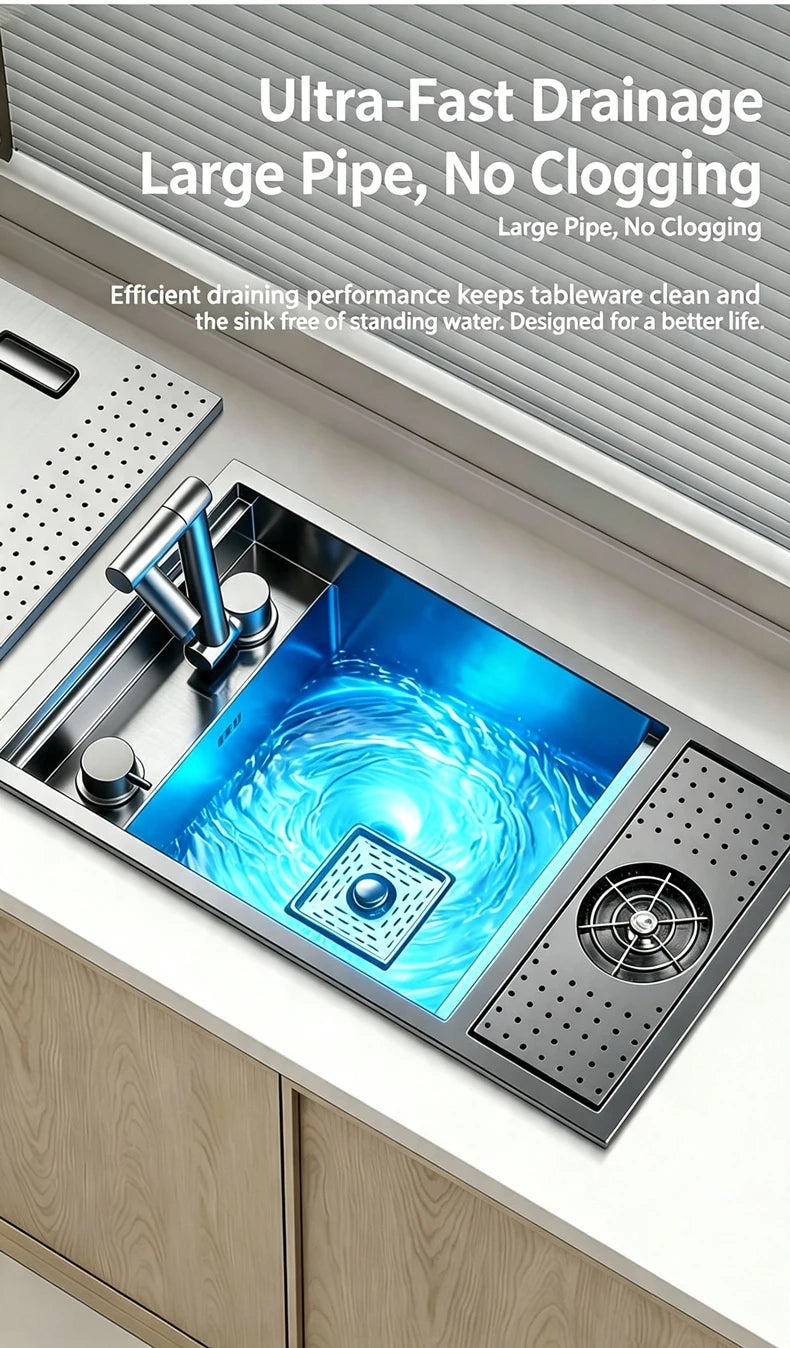 Cup Washer Hidden Bar Sinks Lid Multifunctionalstainless Steel