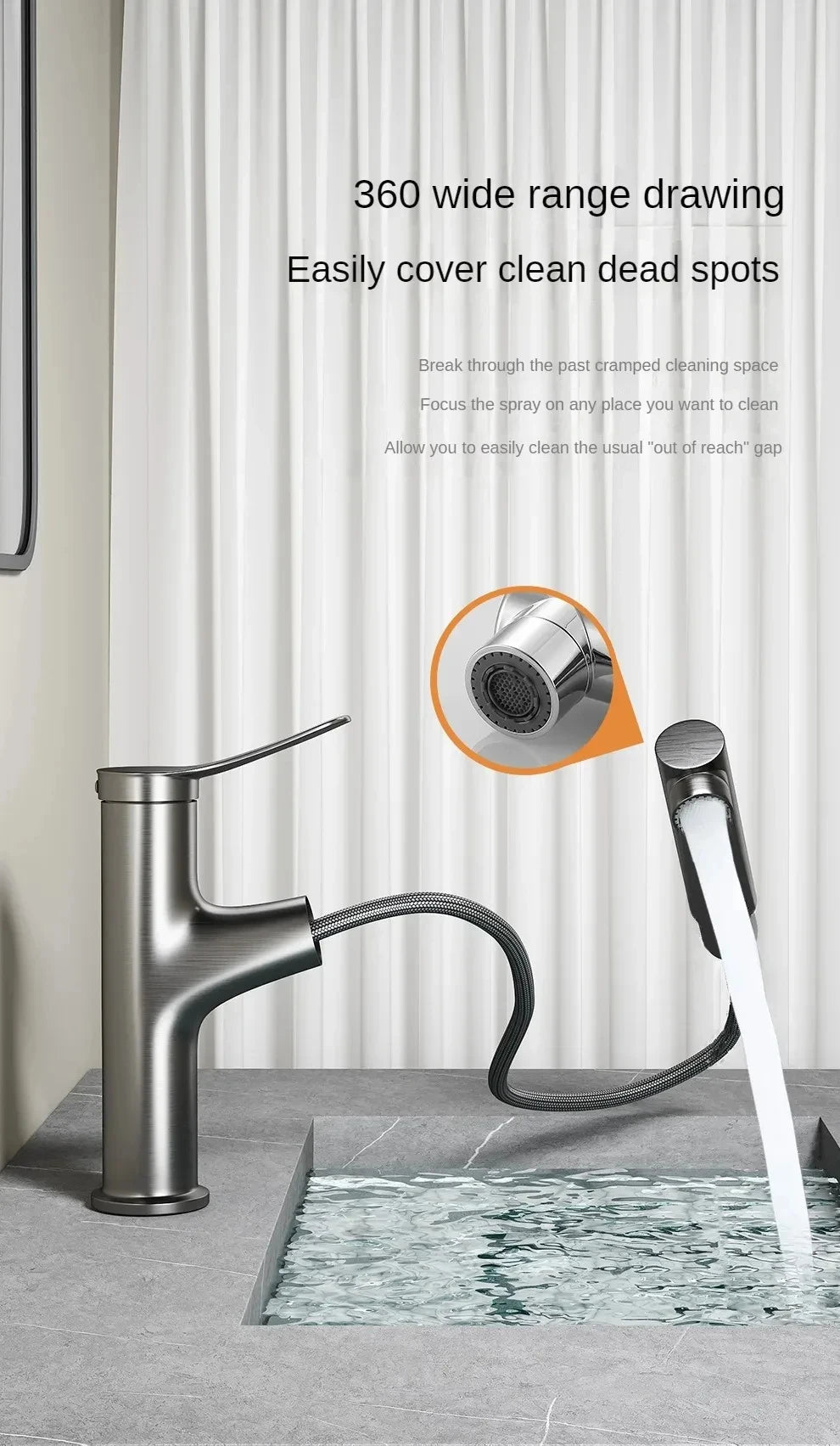 Bathroom Sink Gargle Faucet Pull-Out Faucet Cold Water