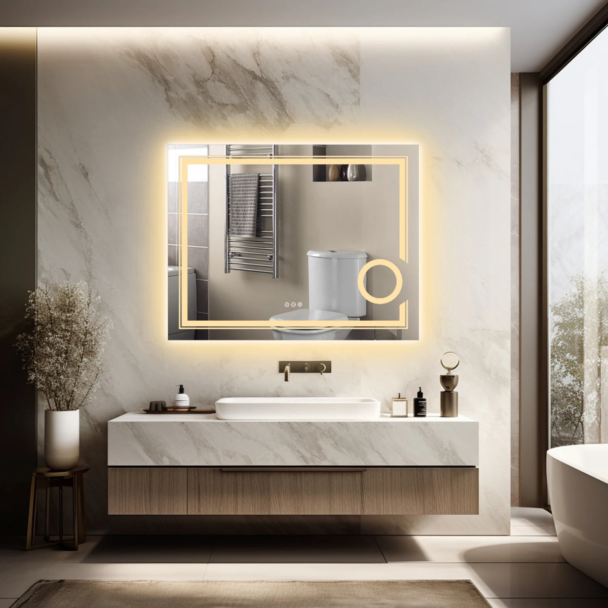 Wisfor Led Lighted Smart Bathroom Mirror 3x Lighted