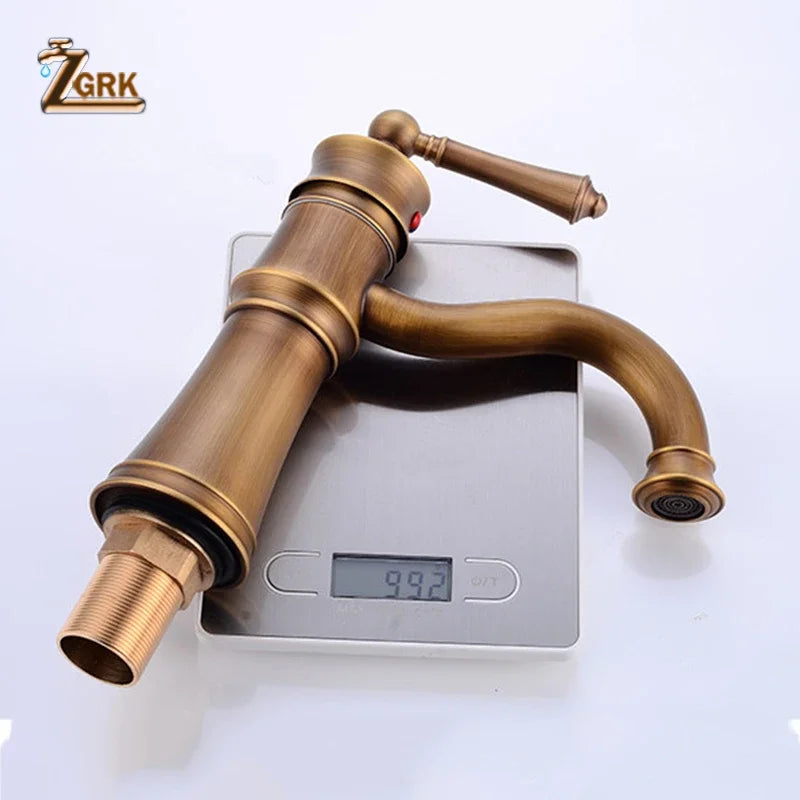 Zgrk Basin Faucets Antique Brass Sink Faucet Handle