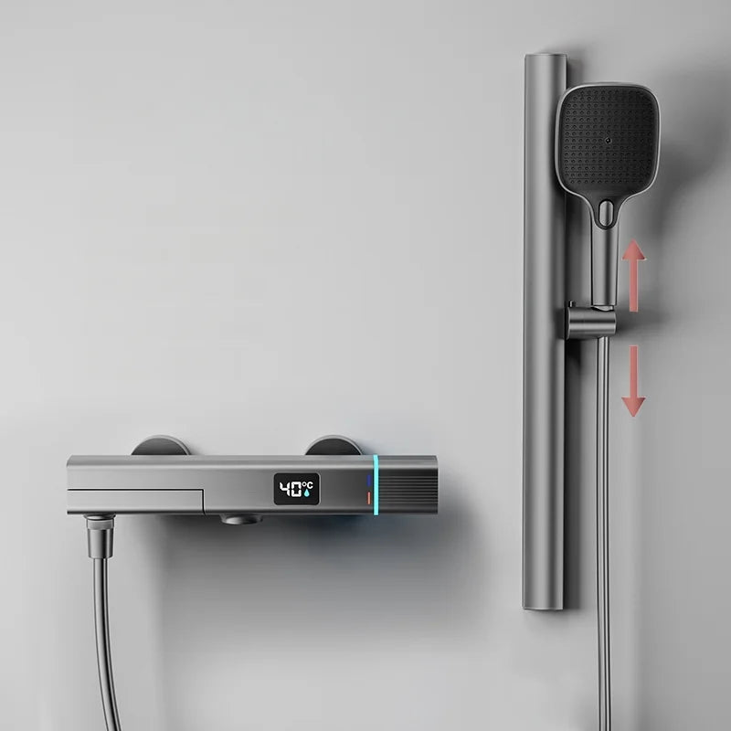 Temperature Display Bathtub Faucet Shower Complete Faucet Cold