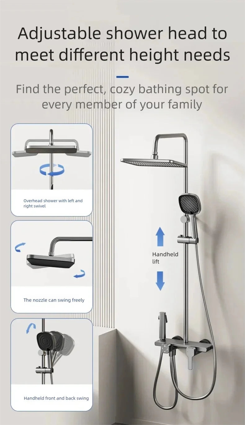 Bathroom Gray Pressure Shower Hotel Bathtub Faucet Cold