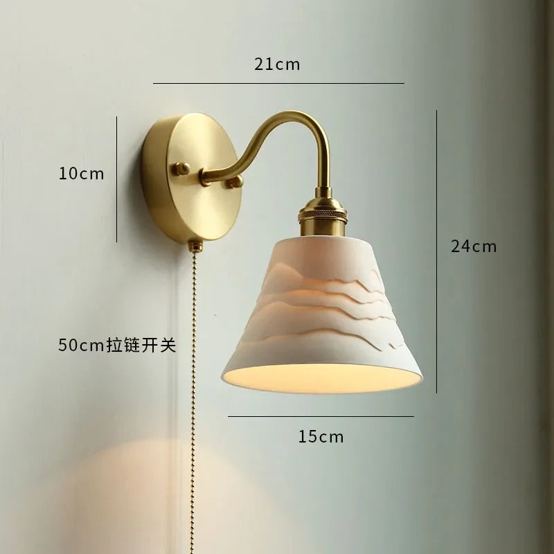 Ceramic Modern Wall Lamp Beside Pull China Switch