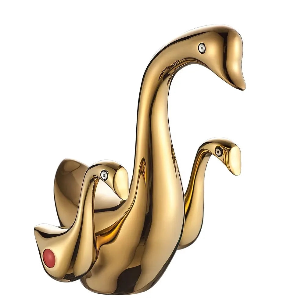 Basin Faucet Gold/Rose Gold Bathroom Sink Faucet Double