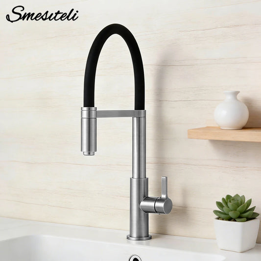 Smesiteli Faucets Round Matte Black Brass Handle Hole