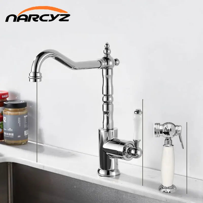 French Vintage Faucet Brass European Classical Silver Faucet