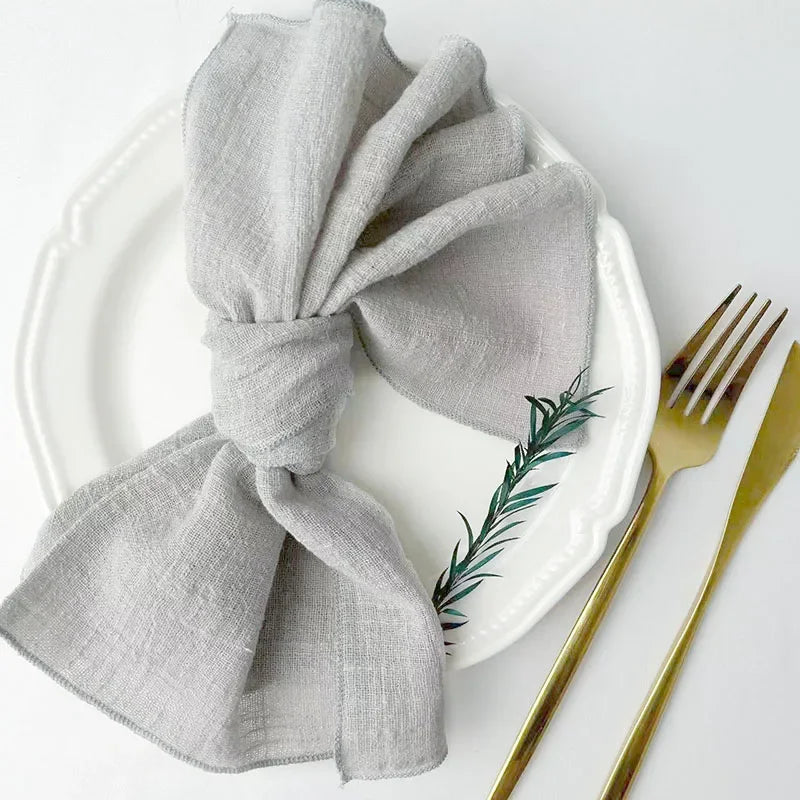 50pcs Handmade Gauze Napkins 30x30cm Cotton Cloth Napkins