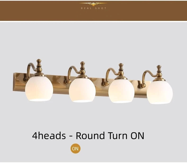 Modern Bathroom Vanity Light Fixtures 3-Light Milky Glass