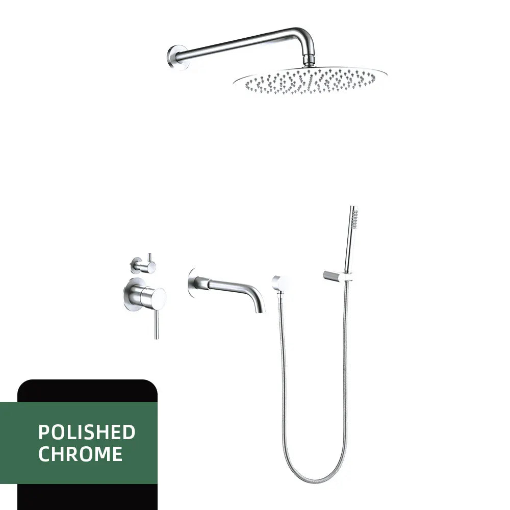 Brushed Gold Bathroom Faucet Shower System 3-Function Shower