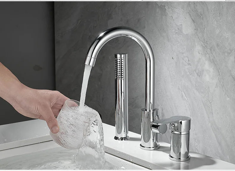 Bathroom Bathtub Shower Faucet Swivel Tub Spout Handhold