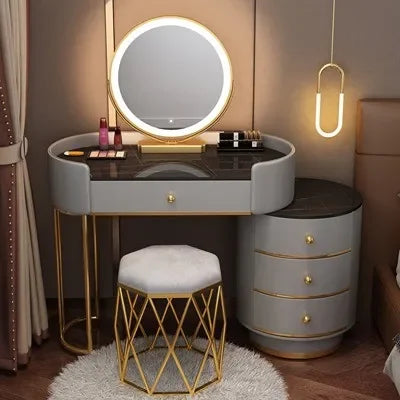 Pink White Vanity Table Women Luxury Nail European