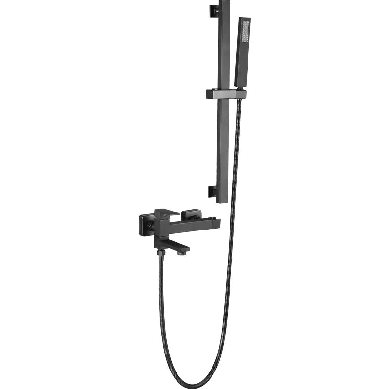 Chrome Black Bath Shower Faucet Wall Mounted Bathtub