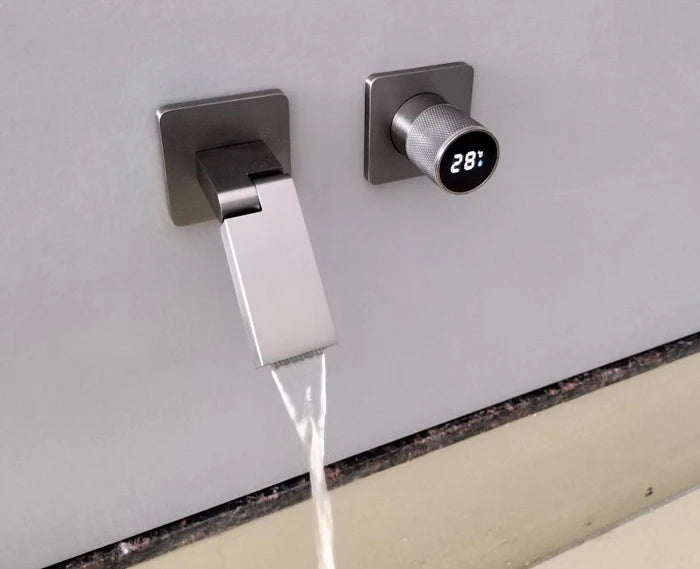 Gunmetal Gray Wall Mount Faucet Cold Washbasin Basin