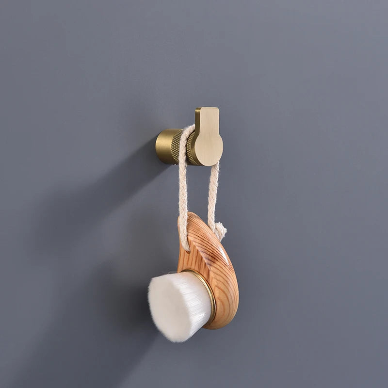 Brushed Gold Bathroom High Quality Brass Knurled Towel