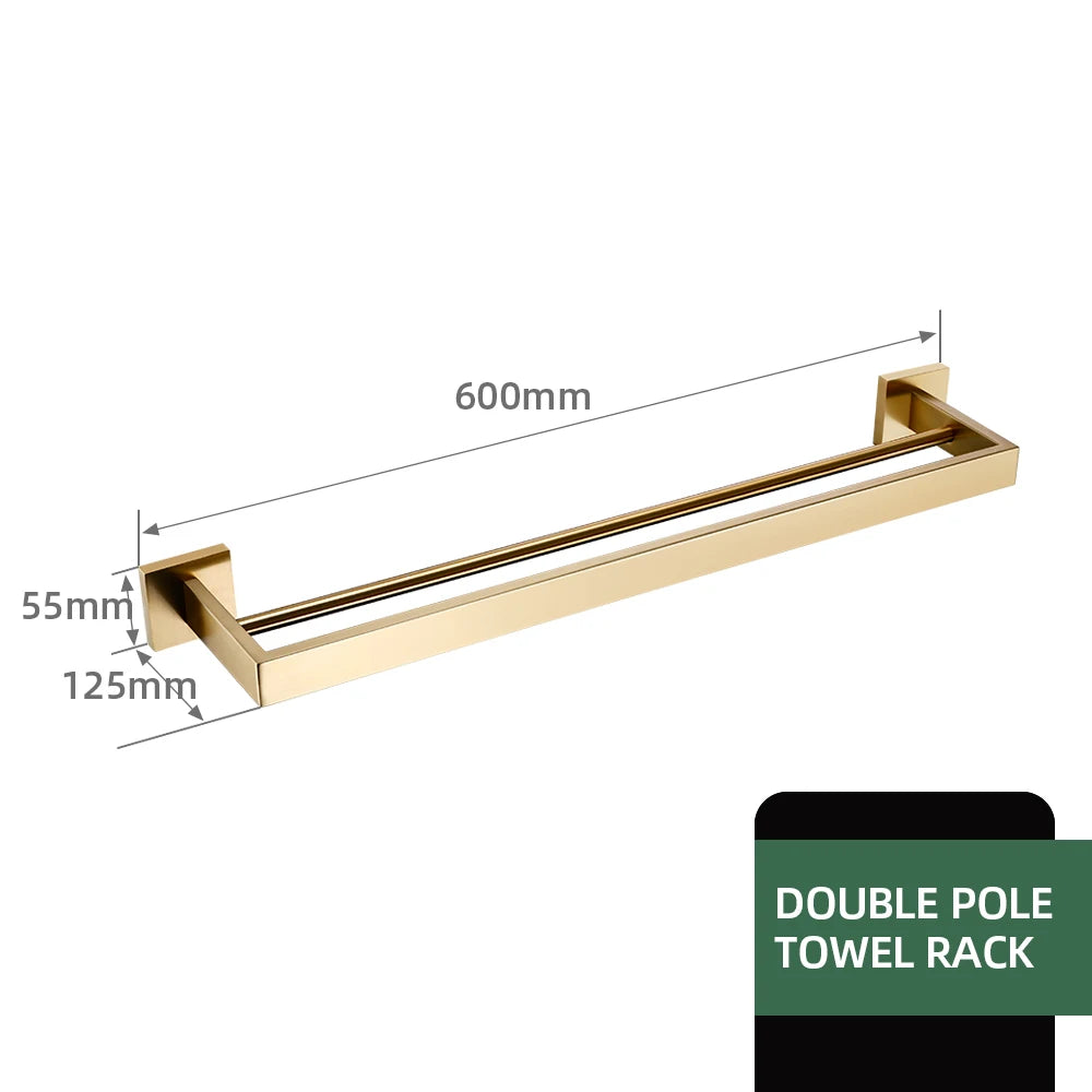 Matte Gold Towel Rack 304 Stainless Steel Towel