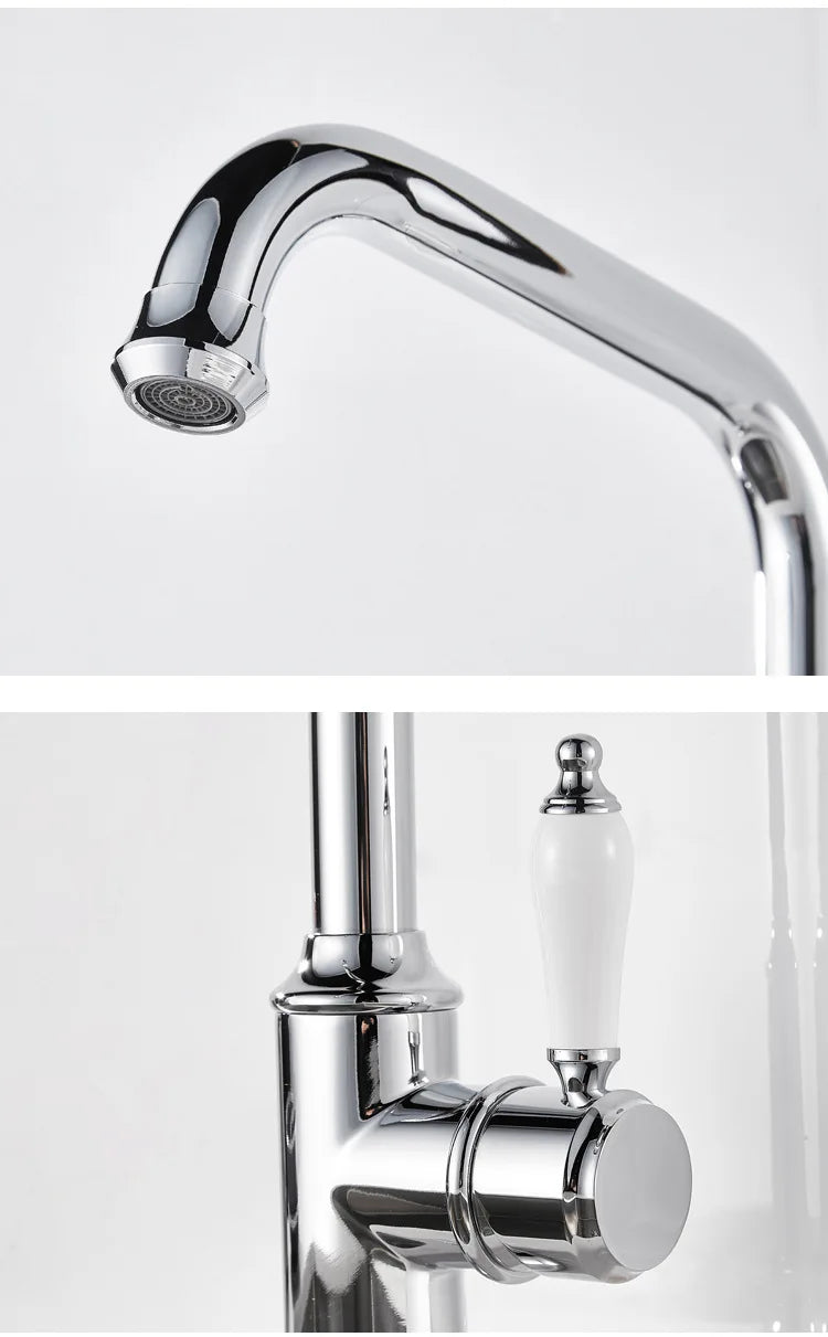 French Vintage Faucet Basin Sink Silver Cold Water