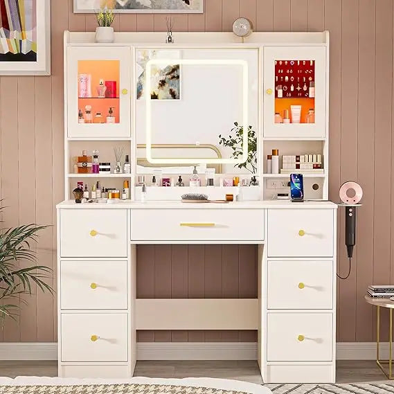 Makeup Vanity Desk Mirror Lights White Large Vanity