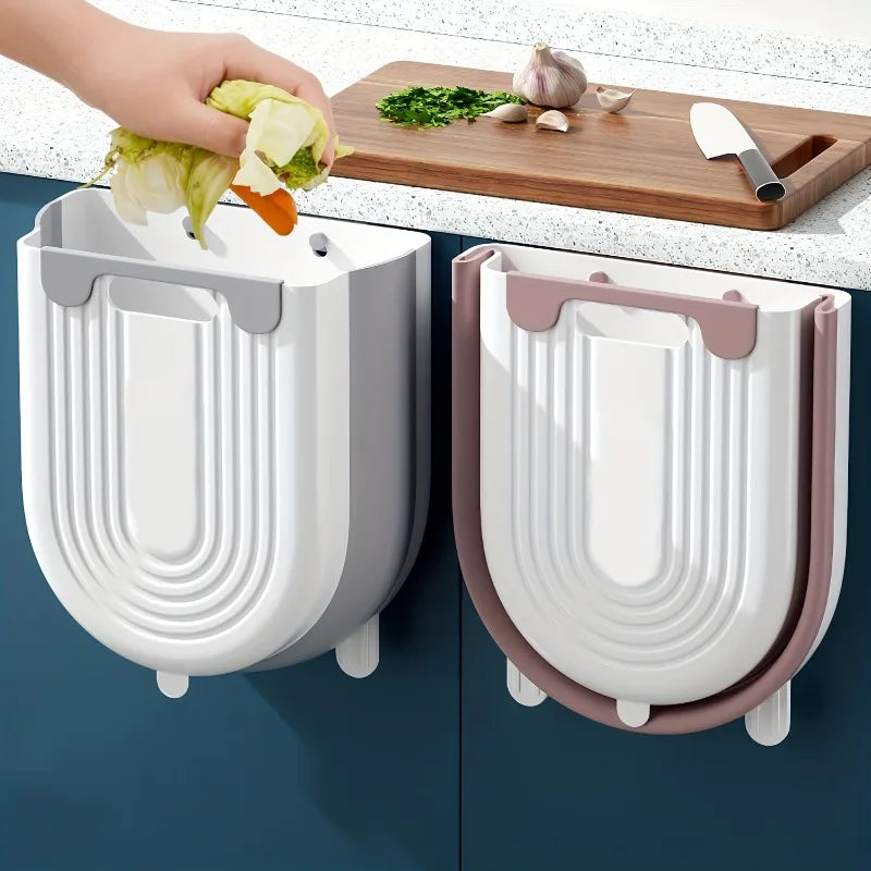S/L Folding Hanging Trash Can Bathroom Cabinet Wall