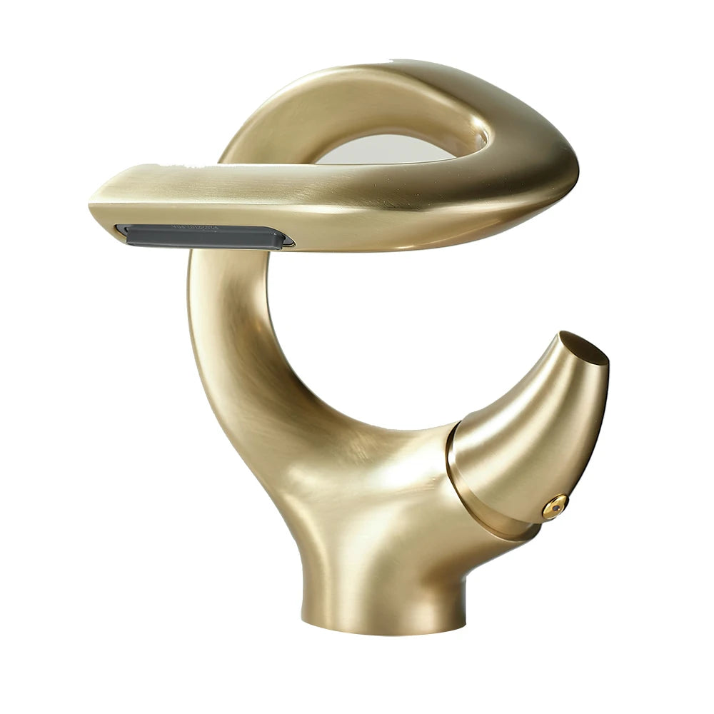Design Basin Faucet Brass Bathroom Basin Waterfall Cold