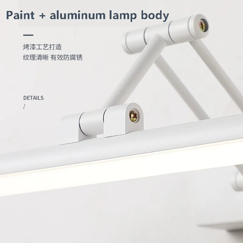 Modern Bathroom Mirror Wall Lamp Foldable Black/White Bedroom