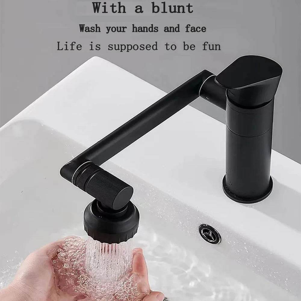 Basin Faucet Modern Bathroom Mixer Tap Black/Chrome Wash