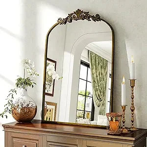 Beautypeak Vanity Wall Mirror Decorative Vintage Arch Bathroom