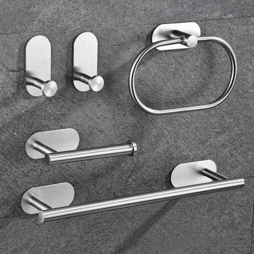 4/5pcs Stainless Steel Bathroom Hardware Anticorrosion Wall Mount