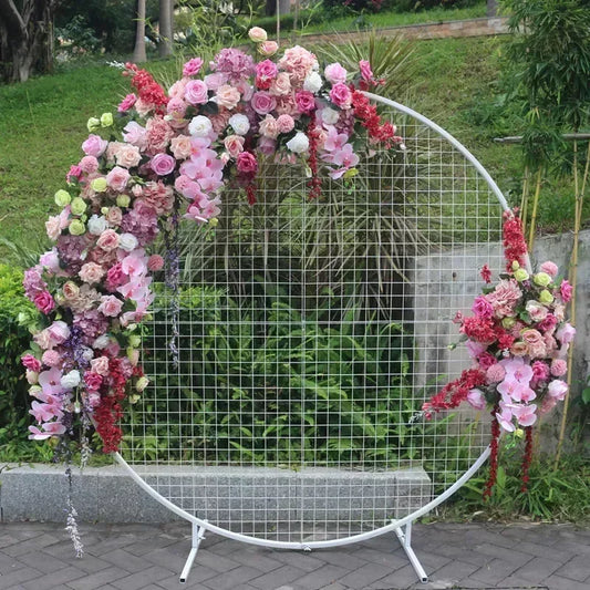Iron Grid Circle Wedding Arch Frame Wedding Birthday
