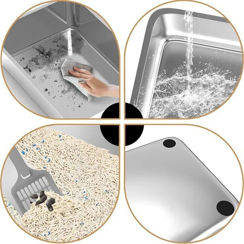 Stainless Steel Filter Cat Litter Basin Large Detachable