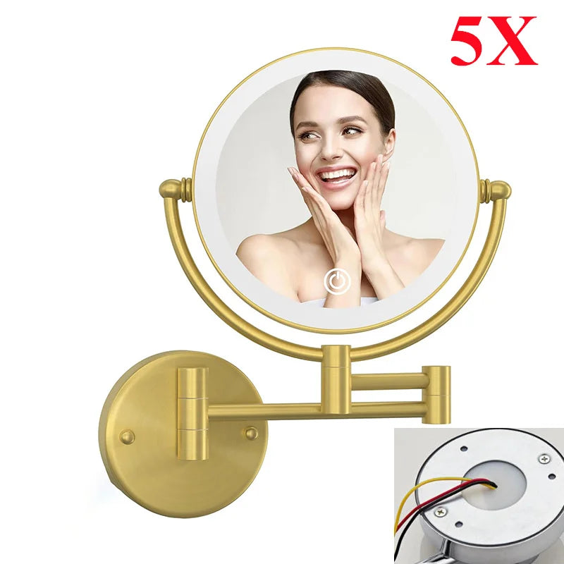 Brushed Gold Led Bathroom Mirrors Quality Brass 10x