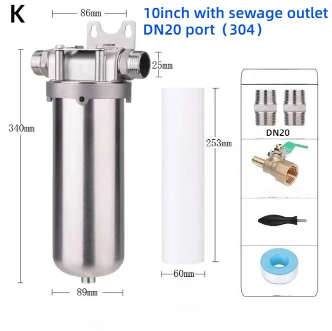 1pc 304/316 Stainless Steel Prefiler Water Filter Industrial